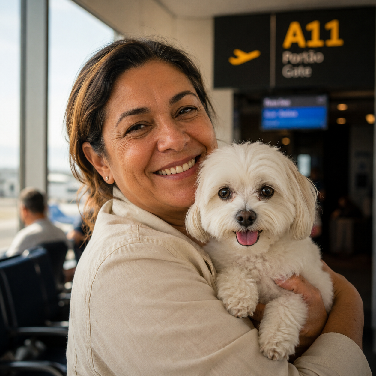 Tutora que viajou tranquila com pet