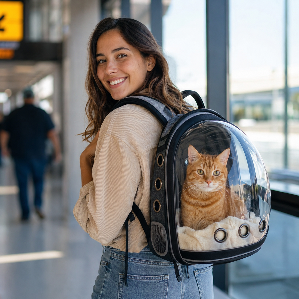 Família viajando tranquila com pet